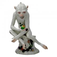  Dresden Porcelain Antique German Dresden Monkey Porcelain Sculpture - 3900018