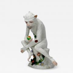  Dresden Porcelain Antique German Dresden Monkey Porcelain Sculpture - 3907918