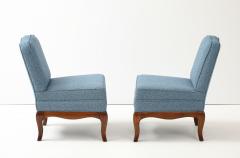  Drexel Drexel Heritage Furniture 1950s Walnut Base Slipper Chairs By Drexel Heritage - 4124979