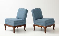  Drexel Drexel Heritage Furniture 1950s Walnut Base Slipper Chairs By Drexel Heritage - 4124980