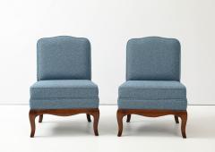  Drexel Drexel Heritage Furniture 1950s Walnut Base Slipper Chairs By Drexel Heritage - 4124981