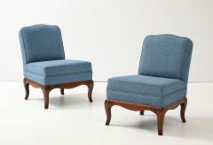  Drexel Drexel Heritage Furniture 1950s Walnut Base Slipper Chairs By Drexel Heritage - 4124982