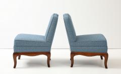  Drexel Drexel Heritage Furniture 1950s Walnut Base Slipper Chairs By Drexel Heritage - 4124983