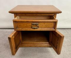  Drexel Drexel Heritage Furniture Drexel Heritage Campaign Style Pecan Wood Nightstand or End Table a Pair - 3098482
