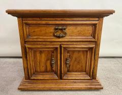  Drexel Drexel Heritage Furniture Drexel Heritage Campaign Style Pecan Wood Nightstand or End Table a Pair - 3098486