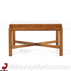  Drexel Drexel Heritage Furniture Drexel Heritage Mid Century Walnut and Smoked Glass Side End Table - 3693215