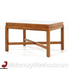  Drexel Drexel Heritage Furniture Drexel Heritage Mid Century Walnut and Smoked Glass Side End Table - 3693216