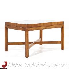  Drexel Drexel Heritage Furniture Drexel Heritage Mid Century Walnut and Smoked Glass Side End Table - 3693219