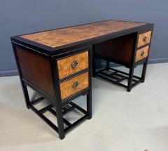  Drexel Drexel Heritage Furniture Drexel Heritage Tai Ming Burl and Mahogany Desk Mid Century - 4206736