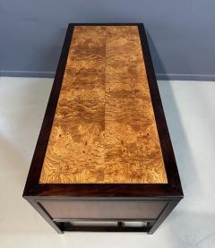  Drexel Drexel Heritage Furniture Drexel Heritage Tai Ming Burl and Mahogany Desk Mid Century - 4206781