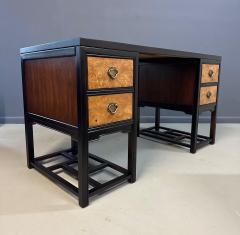  Drexel Drexel Heritage Furniture Drexel Heritage Tai Ming Burl and Mahogany Desk Mid Century - 4206783