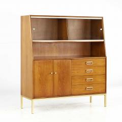  Drexel Drexel Heritage Furniture Drexel Suncoast Mid Century Walnut Cane and Brass Buffet - 3689859