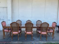  Drexel Drexel Heritage Furniture French Provincial Oak Parquet Top Dining Table chairs available  - 4323219