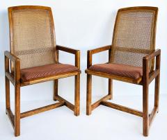 Drexel Drexel Heritage Furniture Mid Century Drexel Caned Dining Chairs 2 Armchairs 2 Side chairs - 4416409