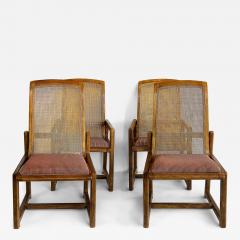  Drexel Drexel Heritage Furniture Mid Century Drexel Caned Dining Chairs 2 Armchairs 2 Side chairs - 4419362