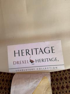  Drexel Drexel Heritage Furniture Pair of Drexel Heritage Oversized Fully Upholstered Bergeres w Ottoman - 4323256