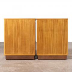  Dunbar Bleached Mahogany Nightstands with Leather Bases by Edward Wormley for Dunbar - 3866795