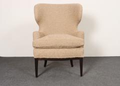  Dunbar Deco Mahogany and Boucl Wingback Chair by Edward Wormley for Dunbar Model 103B - 4543664