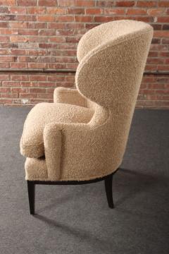  Dunbar Deco Mahogany and Boucl Wingback Chair by Edward Wormley for Dunbar Model 103B - 4543666