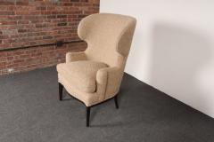  Dunbar Deco Mahogany and Boucl Wingback Chair by Edward Wormley for Dunbar Model 103B - 4543667