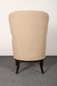  Dunbar Deco Mahogany and Boucl Wingback Chair by Edward Wormley for Dunbar Model 103B - 4543670