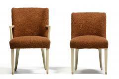  Dunbar Dunbar Set of 10 Dining Chairs with Bleached Mahogany Frames Cocoa Boucl  - 4349549