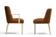  Dunbar Dunbar Set of 10 Dining Chairs with Bleached Mahogany Frames Cocoa Boucl  - 4349551