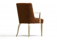  Dunbar Dunbar Set of 10 Dining Chairs with Bleached Mahogany Frames Cocoa Boucl  - 4349554