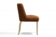  Dunbar Dunbar Set of 10 Dining Chairs with Bleached Mahogany Frames Cocoa Boucl  - 4349557