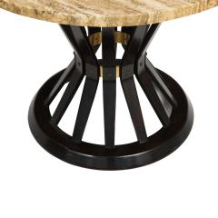 Dunbar Dunbar Sheaf of Wheat Side Table with Travertine Top 1950s Signed  - 2412479