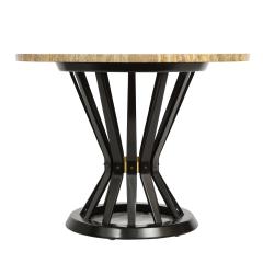  Dunbar Dunbar Sheaf of Wheat Side Table with Travertine Top 1950s Signed  - 2412482
