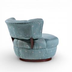  Dunbar Dunbar Style Mid Century Swivel Pouf Lounge Chairs Pair - 4495405