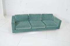  Dunbar Dunbar Velvet Tuxedo Sofa on Chrome Base Edward Wormley 1960s - 1316137