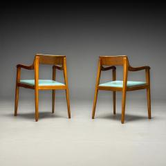  Dunbar Edward Wormley Dunbar Six Riemerschmid Dining Chairs Walnut Leather 1940s - 3889472