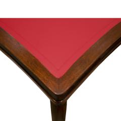 Dunbar Edward Wormley Elegant Game Table with Red Leather Top 1940s Signed  - 3071597