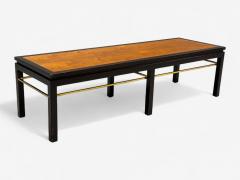  Dunbar Edward Wormley Mahogany Ebonized Wood Brass Coffee Table USA 1960s - 4362450