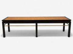  Dunbar Edward Wormley Mahogany Ebonized Wood Brass Coffee Table USA 1960s - 4362451