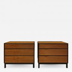  Dunbar Edward Wormley Pair of Bedside Tables Chests in Teak and Mahogany 1950s signed  - 1092514