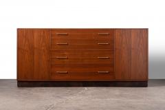 Dunbar Edward Wormley Walnut Sideboard with Leather Wrapped Base 1950s - 4597668