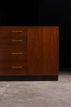  Dunbar Edward Wormley Walnut Sideboard with Leather Wrapped Base 1950s - 4597670