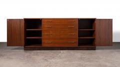  Dunbar Edward Wormley Walnut Sideboard with Leather Wrapped Base 1950s - 4597672