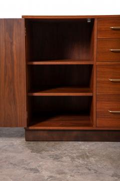  Dunbar Edward Wormley Walnut Sideboard with Leather Wrapped Base 1950s - 4597673