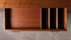  Dunbar Edward Wormley Walnut Sideboard with Leather Wrapped Base 1950s - 4597676