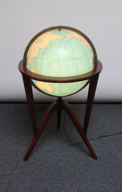  Dunbar Illuminated Glass World Globe on Mahogany Stand by Edward Wormley for Dunbar - 2432238