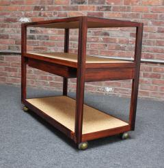  Dunbar Mid Century Modern Rosewood and Cork Bar Cart by Roger Sprunger for Dunbar - 3047084