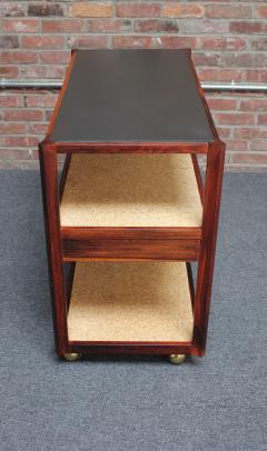  Dunbar Mid Century Modern Rosewood and Cork Bar Cart by Roger Sprunger for Dunbar - 3047090