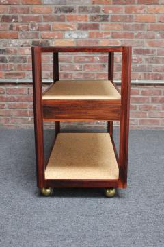  Dunbar Mid Century Modern Rosewood and Cork Bar Cart by Roger Sprunger for Dunbar - 3047091