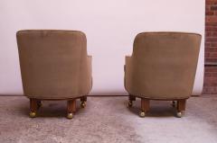  Dunbar Pair of Lounge Chairs in Mahogany and Velvet by Edward Wormley for Dunbar - 1207985