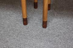  Dunbar Pair of Mid Century Walnut Leather and Mahogany Wedge End Tables by Dunbar - 3311904