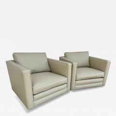  Dunbar Pair of New Reupholstered Dunbar Tuxedo Lounge Chairs in Ultra Fabric - 4319570